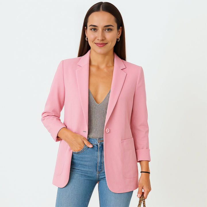 Stijlvolle Lange Zwarte Blazer Voor Dames In De Zomer