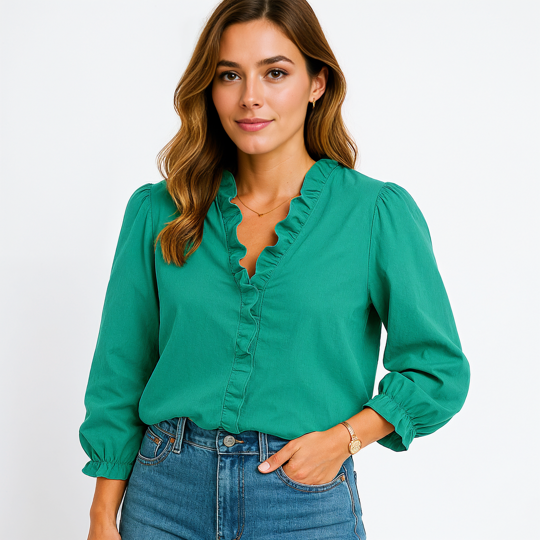 Stijlvolle Witte Dames Blouse Korte Mouw Voor Dames