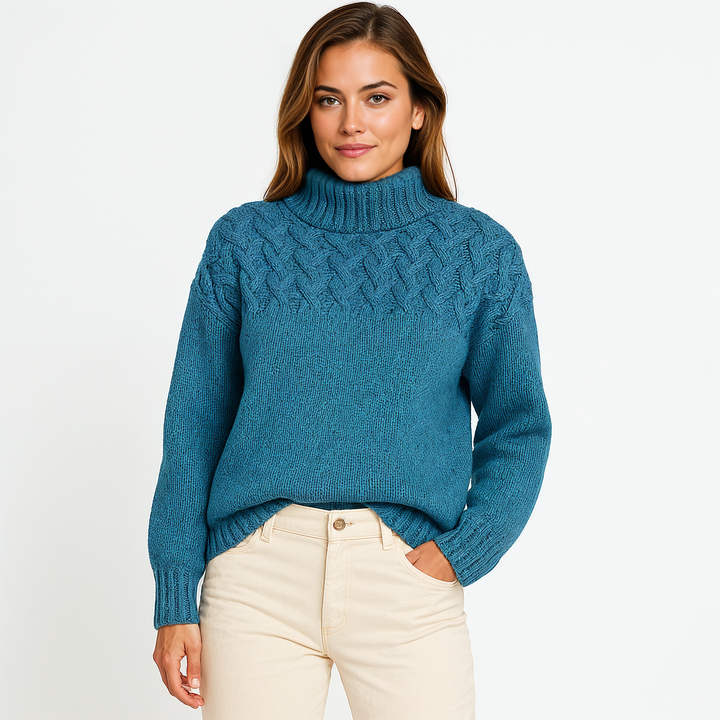 Stijlvolle Gebreide Trui Met Col Voor Dames In De Winter