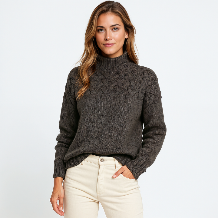 Stijlvolle Gebreide Trui Met Col Voor Dames In De Winter