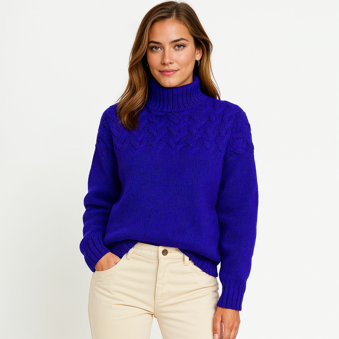 Stijlvolle Gebreide Trui Met Col Voor Dames In De Winter