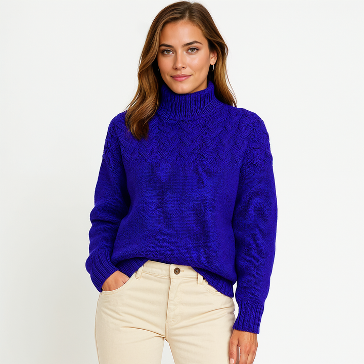 Stijlvolle Gebreide Trui Met Col Voor Dames In De Winter